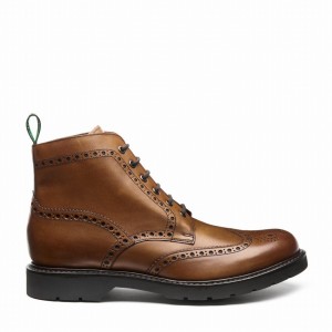 Solovair 6 Eye Derby Uomo Stivali Brogue Marroni | LS6-019-TAN-B-060
