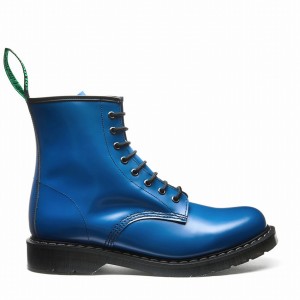 Solovair 8 Eye Donna Stivali Derby Blu | S8-551-BL-EL-G-075