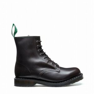 Solovair 8 Eye Uomo Stivali Derby Marroni | S8-551-BNG-G-040