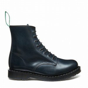 Solovair Gaucho 8 Eye Uomo Stivali Derby Blu Marino | S8-551-CH-BL-G-030