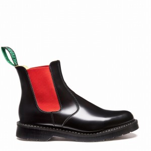 Solovair Greasy Uomo Stivali Dealer Nere | S0-900-BK-RD-G-030