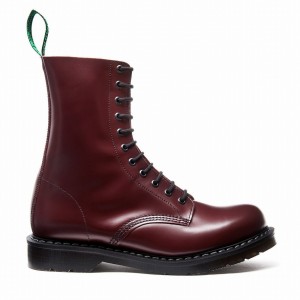 Solovair Hi-Shine 11 Eye Uomo Stivali Derby Rosse | S11-981-OX-G-030