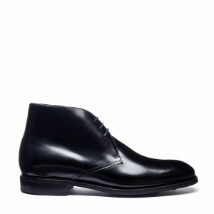 Solovair Hi-Shine 3 Eye Uomo Stivali Chukka Nere | 103-379-060