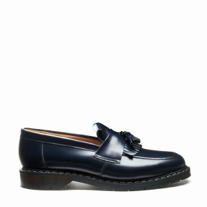 Solovair Hi-Shine Tassel Uomo Mocassini Blu Marino | S0-1022-NV-G-030