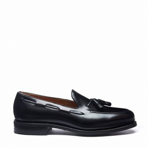 Solovair Hi-Shine Tassel Uomo Mocassini Nere | 130-131-065