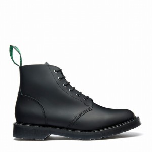Solovair Matte 6 Eye Uomo Stivali Astronauti Nere | S6-969-BK-MT-G-030