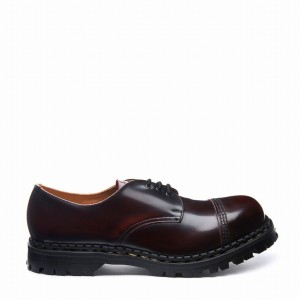 Solovair Rub-Off Steel Toe Capped Donna Scarpe Gibson Bordeaux | GF3-1370-BUR-RO-030