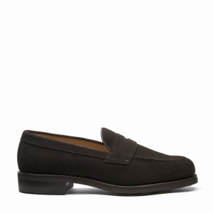 Solovair Suede Penny Uomo Mocassini Marroni | 970-BN-SUE-060