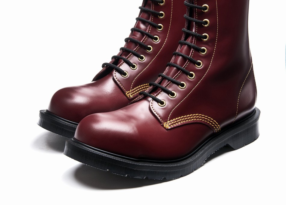 Solovair 11 Eye Steel Toe Uomo Stivali Derby Rosse | 11-1981-CR-060