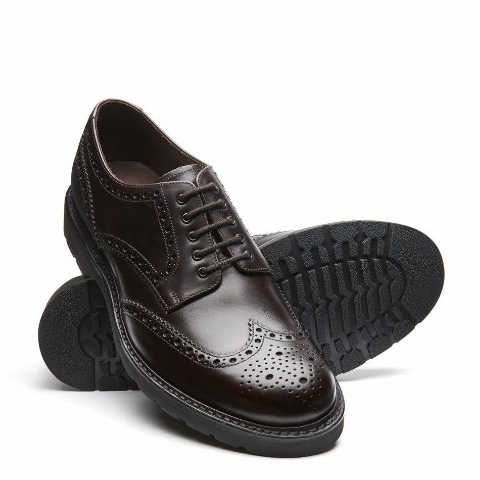 Solovair 5 Eye Gibson Uomo Scarpe Brogue Marroni | LS5-813-BNG-B-060