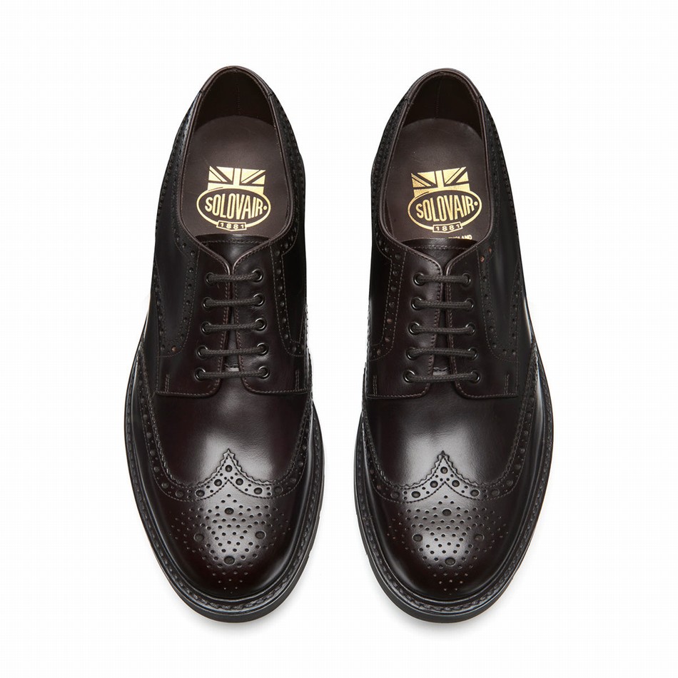 Solovair 5 Eye Gibson Uomo Scarpe Brogue Marroni | LS5-813-BNG-B-060