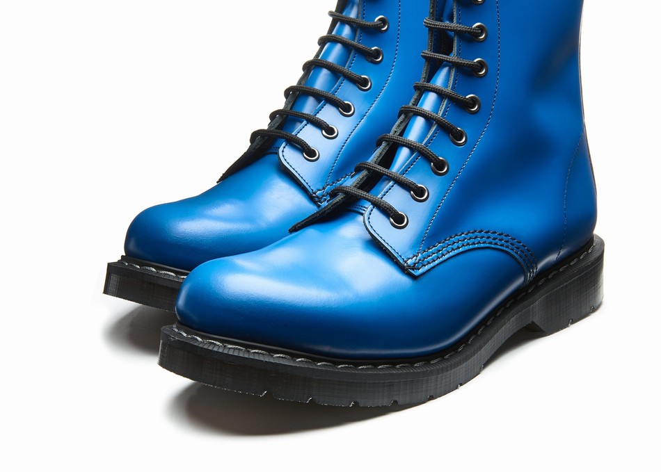 Solovair 8 Eye Donna Stivali Derby Blu | S8-551-BL-EL-G-075