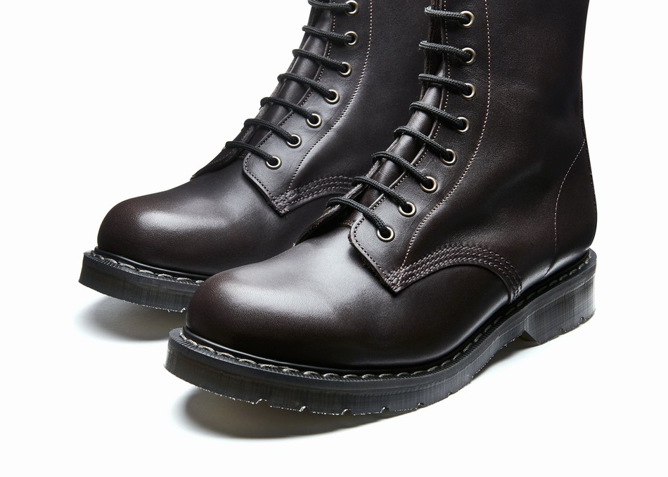 Solovair 8 Eye Uomo Stivali Derby Marroni | S8-551-BNG-G-040