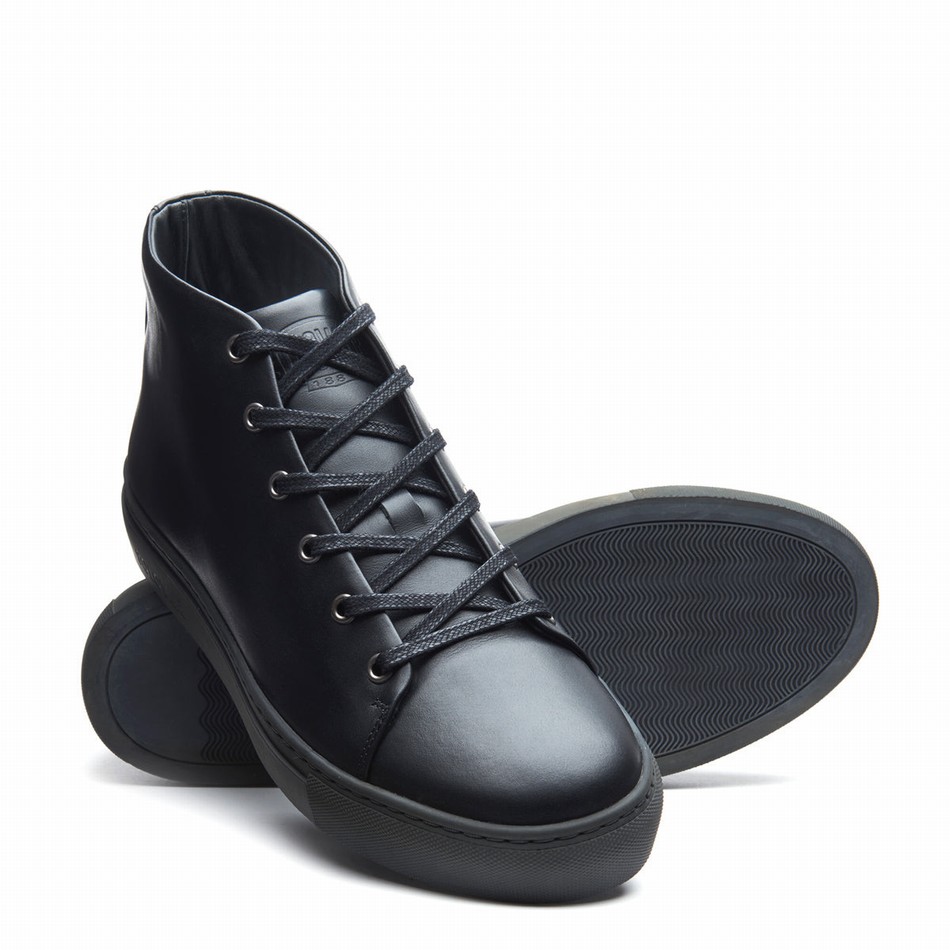 Solovair Calf High Top Donna Sneakers Nere | S6-HTP-BK-BS-030