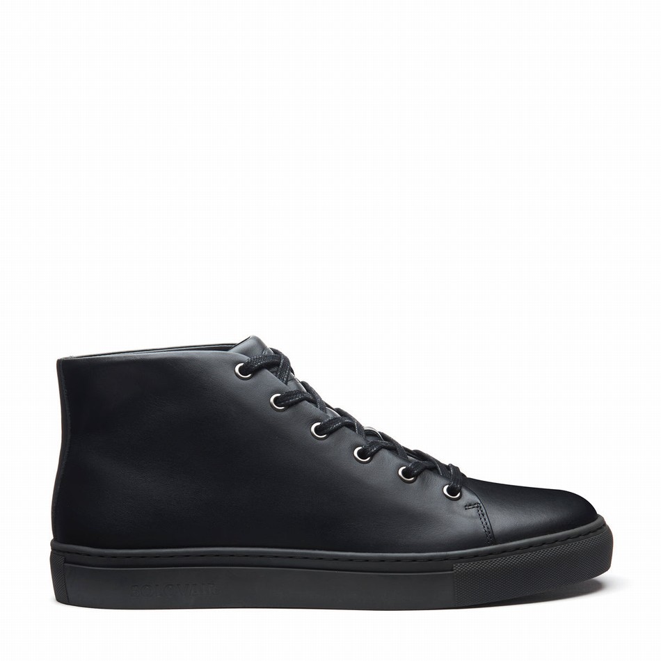 Solovair Calf High Top Donna Sneakers Nere | S6-HTP-BK-BS-030