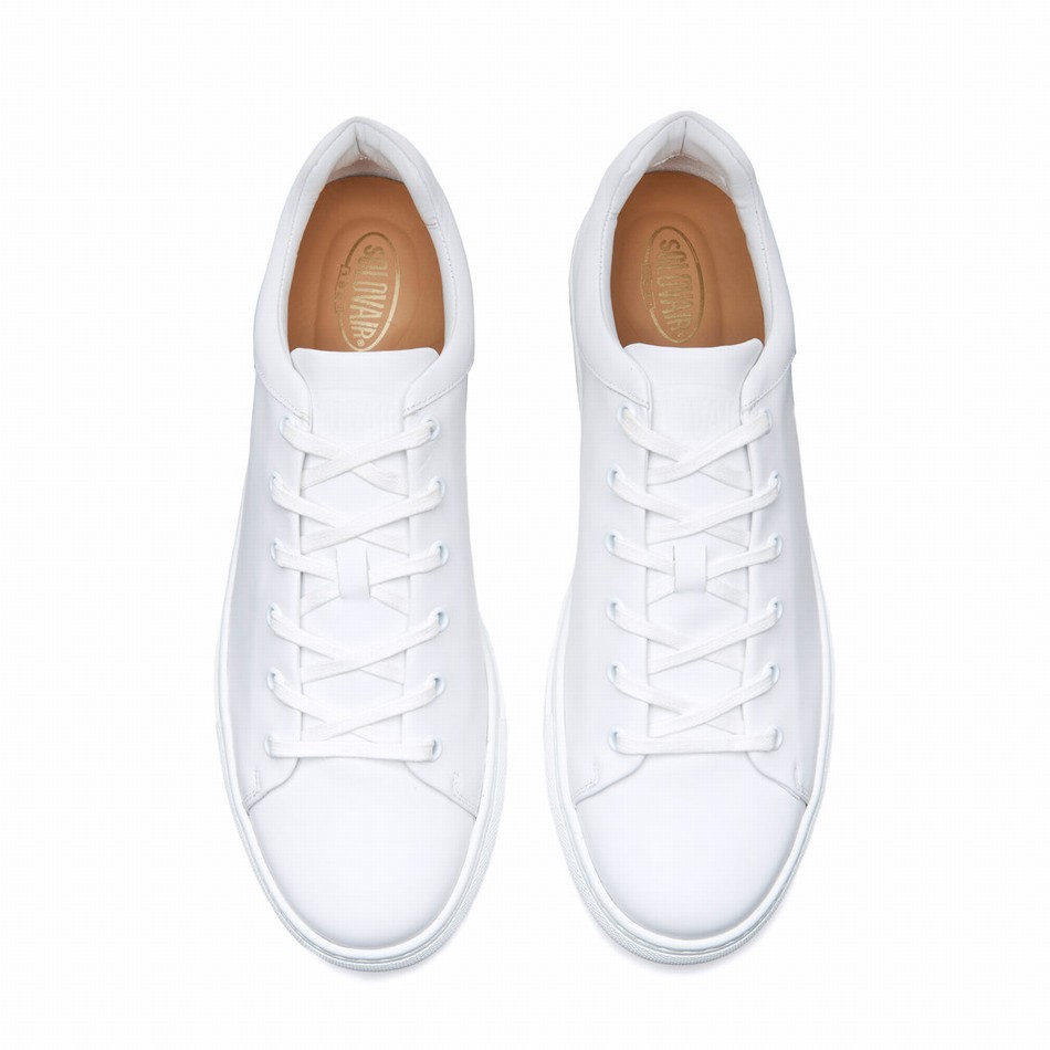 Solovair Calf Uomo Sneakers Bianche | S6-SNE-WH-WS-040