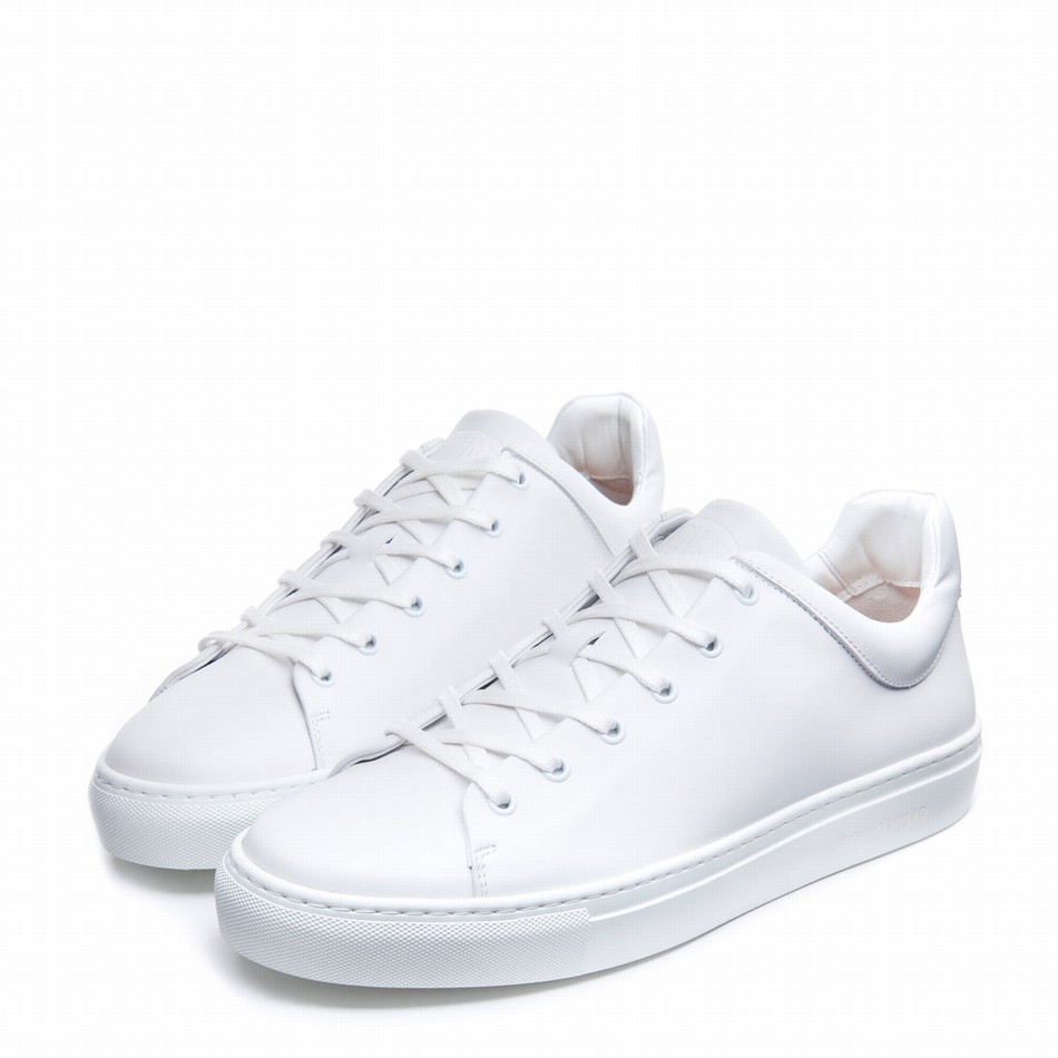Solovair Calf Uomo Sneakers Bianche | S6-SNE-WH-WS-040