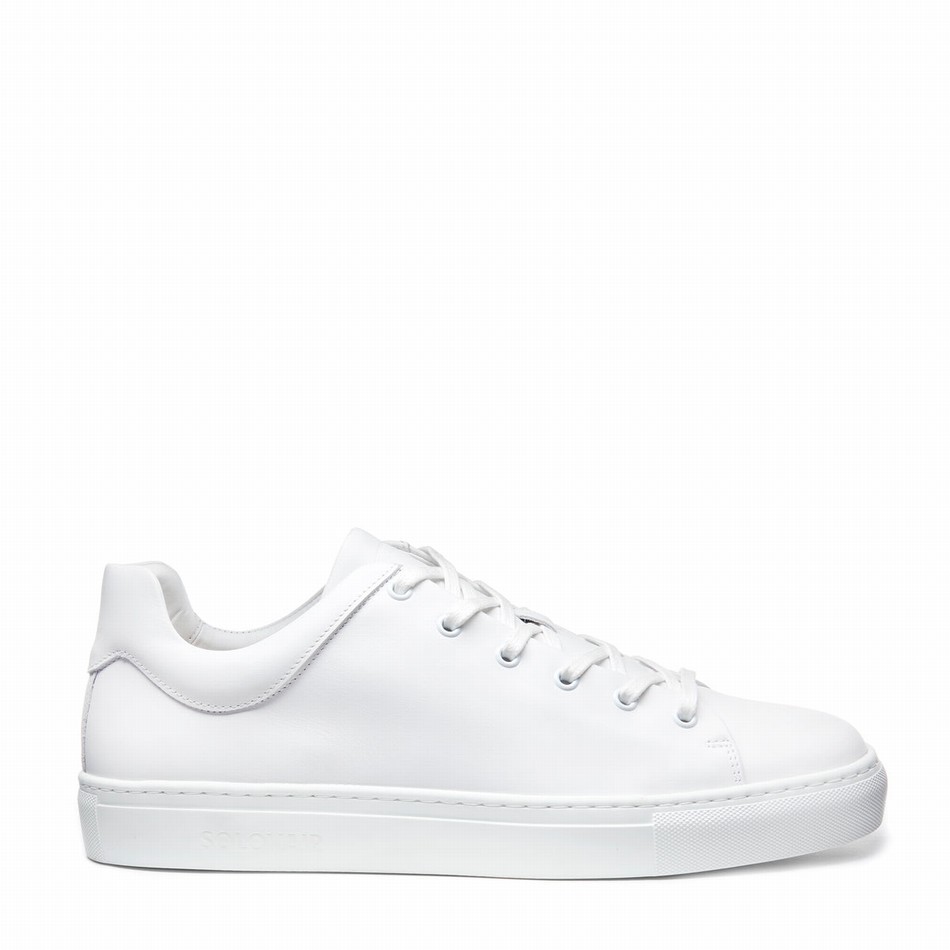 Solovair Calf Uomo Sneakers Bianche | S6-SNE-WH-WS-040