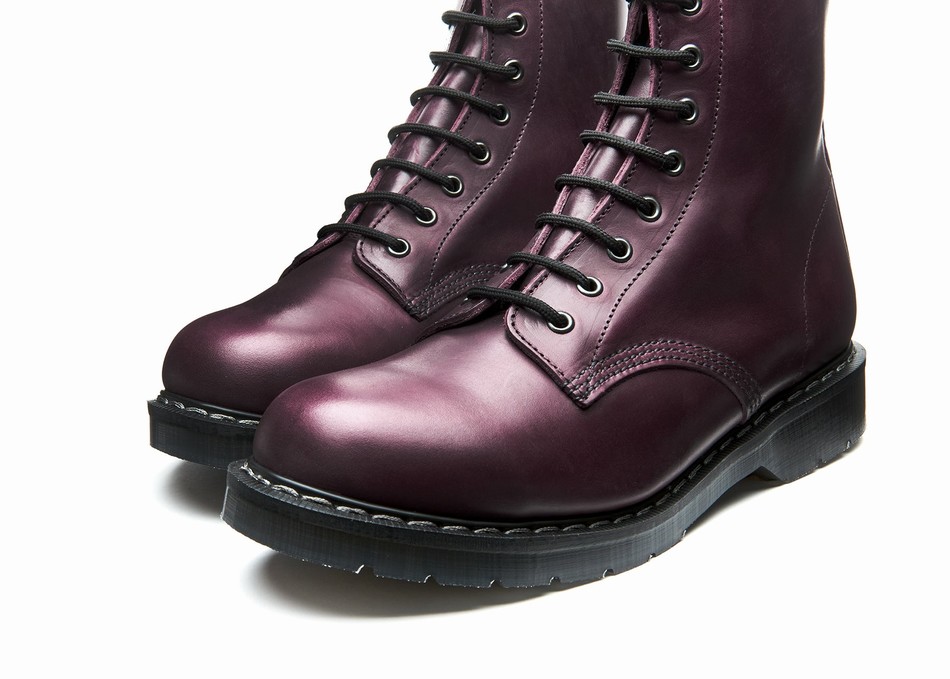 Solovair Gaucho 8 Eye Donna Stivali Derby Bordeaux | S8-551-CH-BUR-G-030