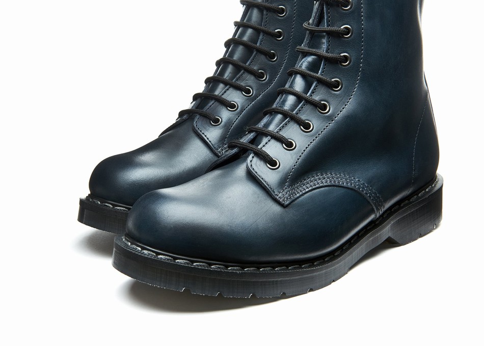 Solovair Gaucho 8 Eye Uomo Stivali Derby Blu Marino | S8-551-CH-BL-G-030
