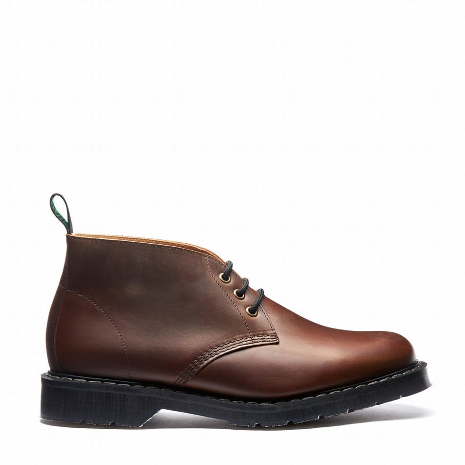 Solovair Gaucho Crazy Horse 3 Eye Uomo Stivali Chukka Marroni | S3-080-CH-G-030