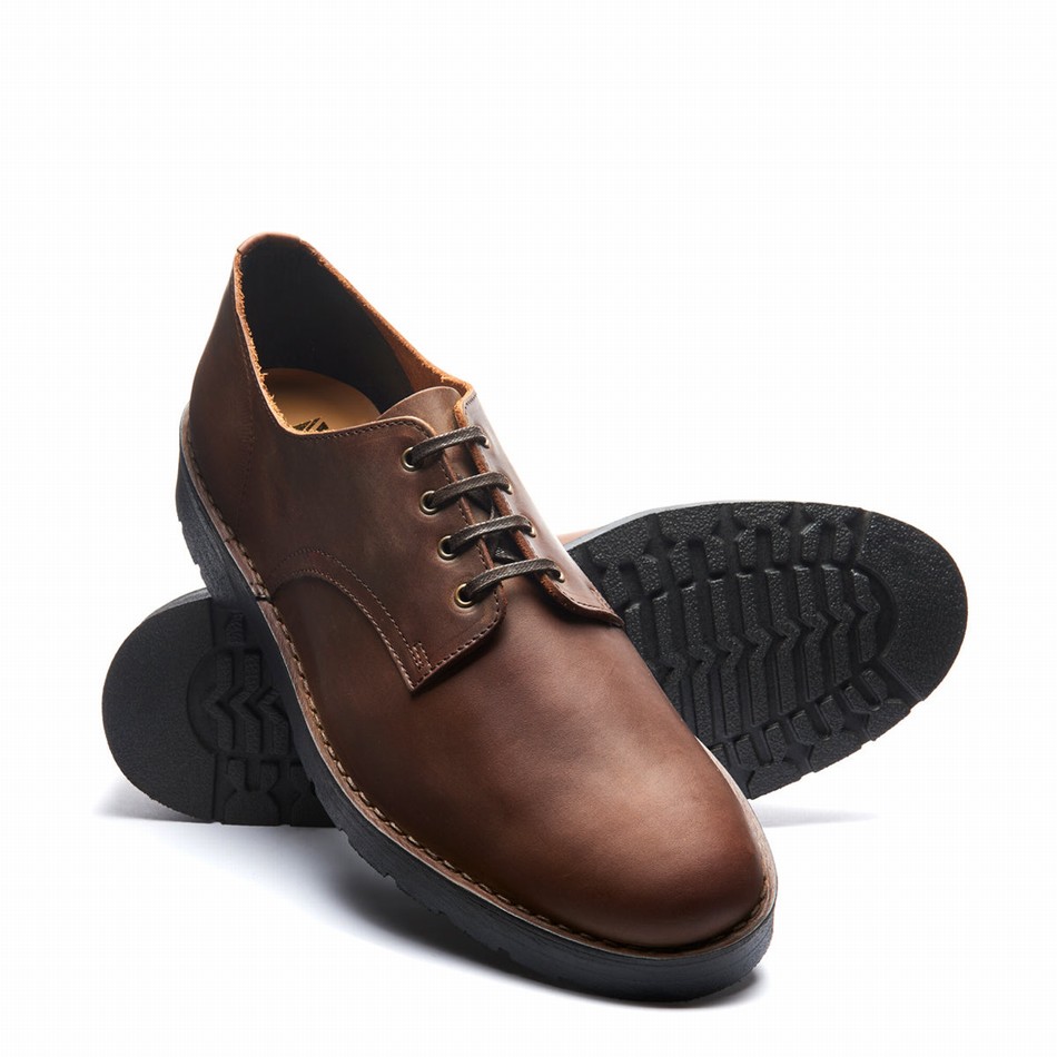Solovair Gaucho Crazy Horse 4 Eye Uomo Scarpe Gibson Marroni | 390-015-060
