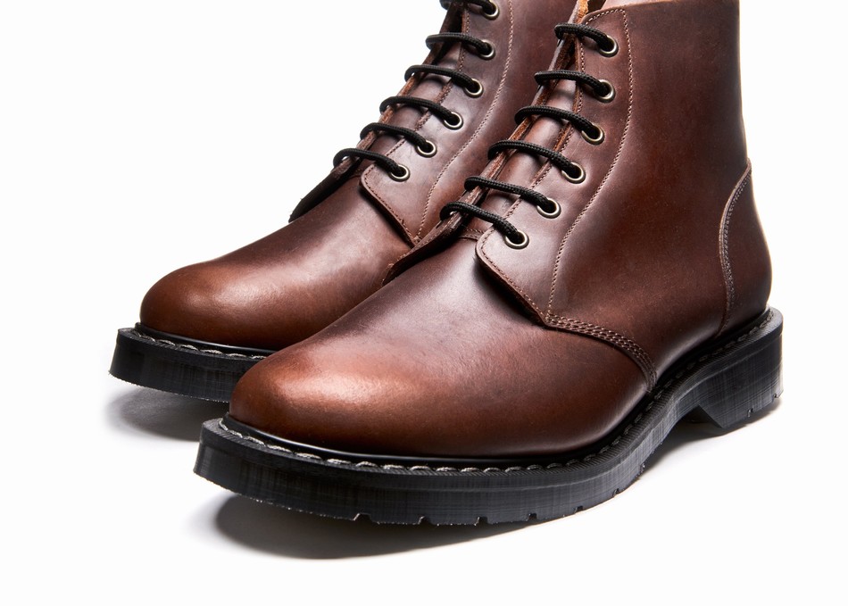 Solovair Gaucho Crazy Horse 6 Eye Donna Stivali Astronauti Marroni | S6-969-CH-G-030