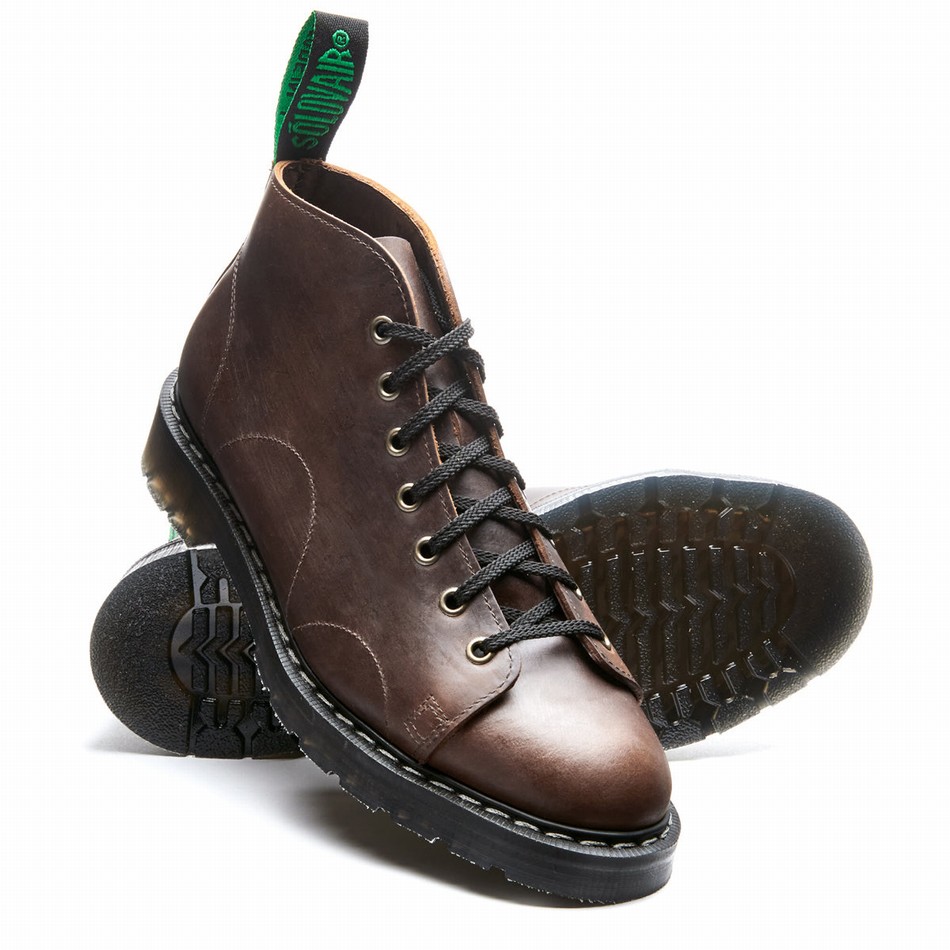 Solovair Gaucho Crazy Horse Donna Stivali Da Scimmia Marroni | S7-116-CH-G-030
