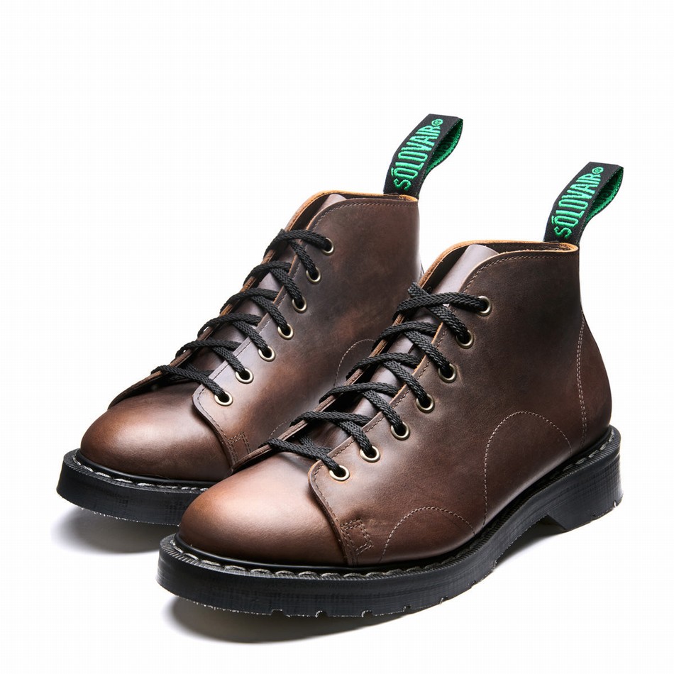 Solovair Gaucho Crazy Horse Donna Stivali Da Scimmia Marroni | S7-116-CH-G-030