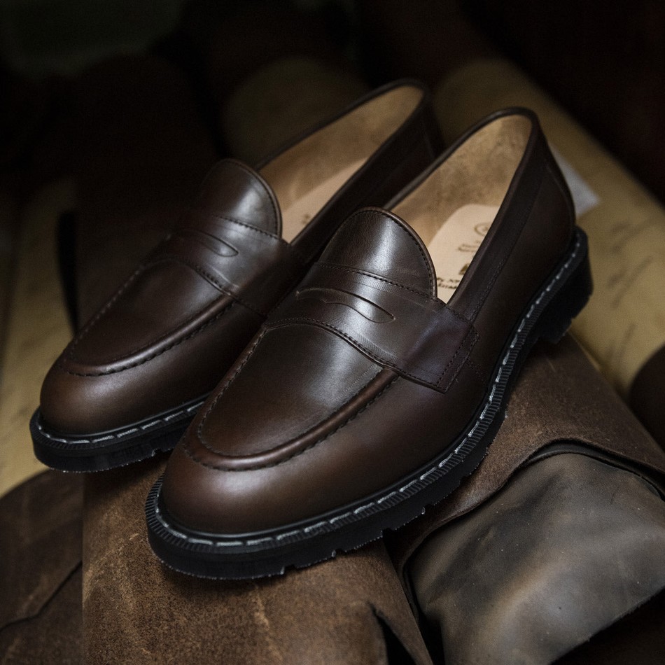 Solovair Gaucho Crazy Horse Penny Uomo Mocassini Marroni | S0-970-CH-G-030