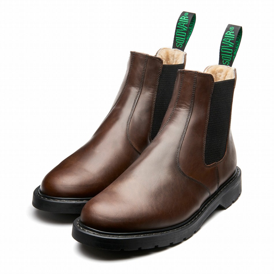 Solovair Gaucho Crazy Horse Shearling Lined Donna Stivali Dealer Marroni | LS0-900-CH-SHE-B-040