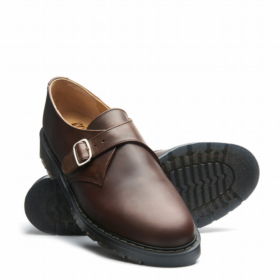Solovair Gaucho Crazy Horse Single Buckle Donna Scarpe Monk Marroni | S0-060-CH-G-030