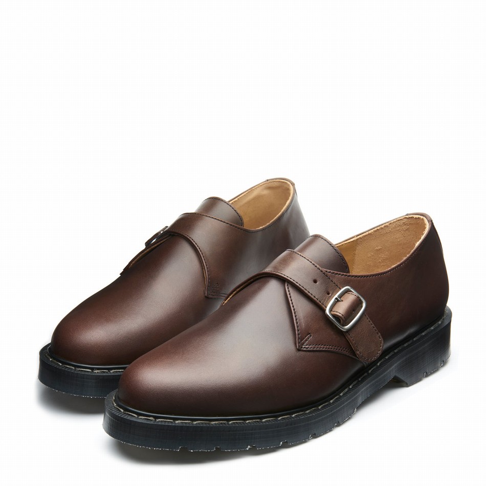 Solovair Gaucho Crazy Horse Single Buckle Donna Scarpe Monk Marroni | S0-060-CH-G-030