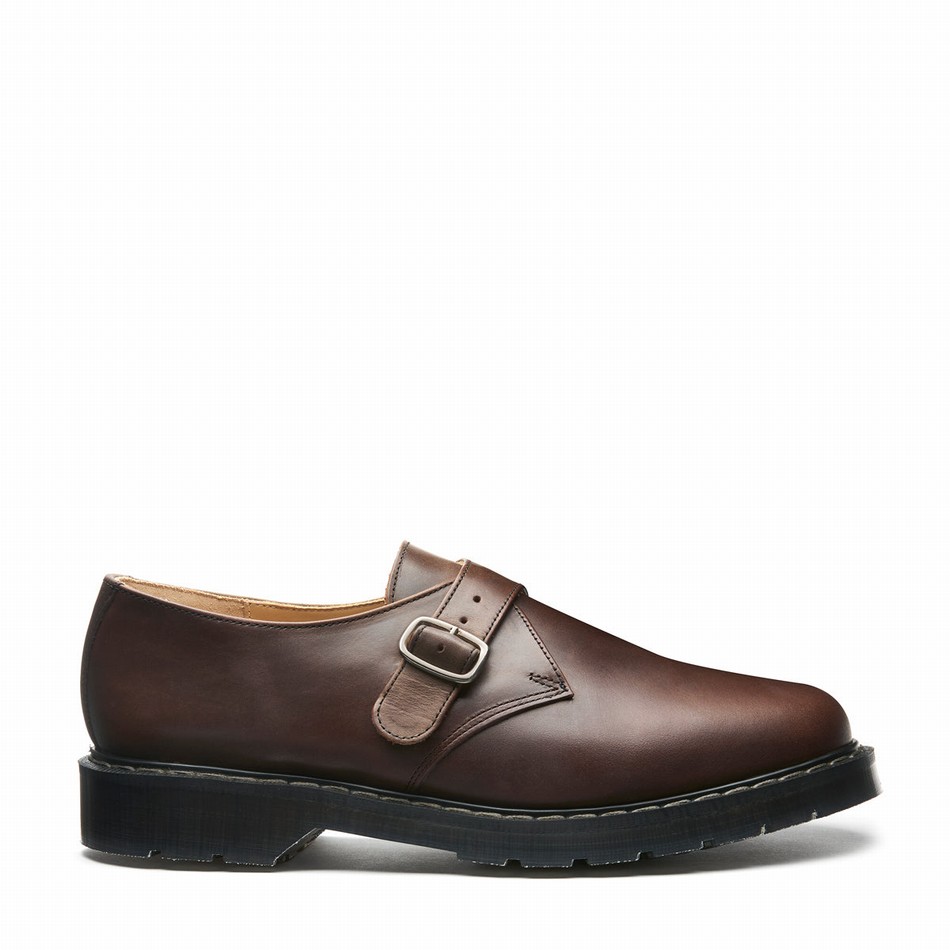 Solovair Gaucho Crazy Horse Single Buckle Donna Scarpe Monk Marroni | S0-060-CH-G-030