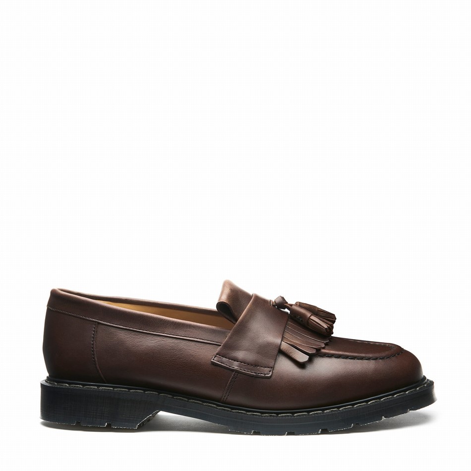Solovair Gaucho Crazy Horse Tassel Uomo Mocassini Marroni | S0-1022-CH-G-030