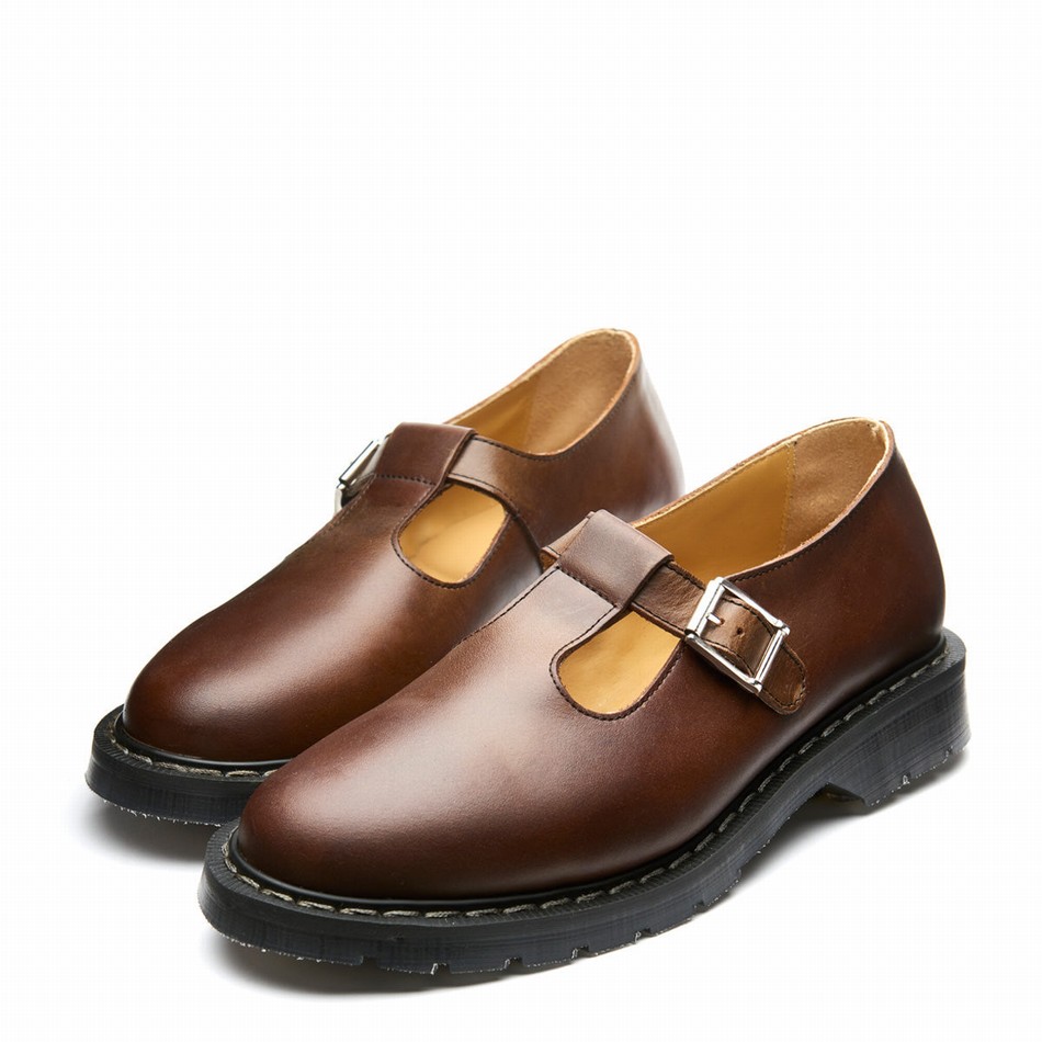 Solovair Gaucho Crazy Horse Uomo Scarpe Mary Jane Marroni | S0-393-CH-G-030