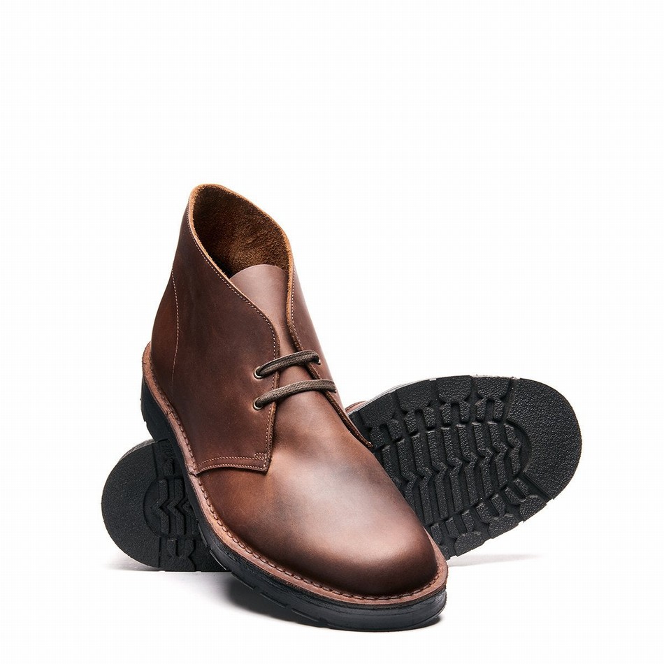 Solovair Gaucho Crazy Horse Uomo Stivali Chukka Marroni | 103-339-060