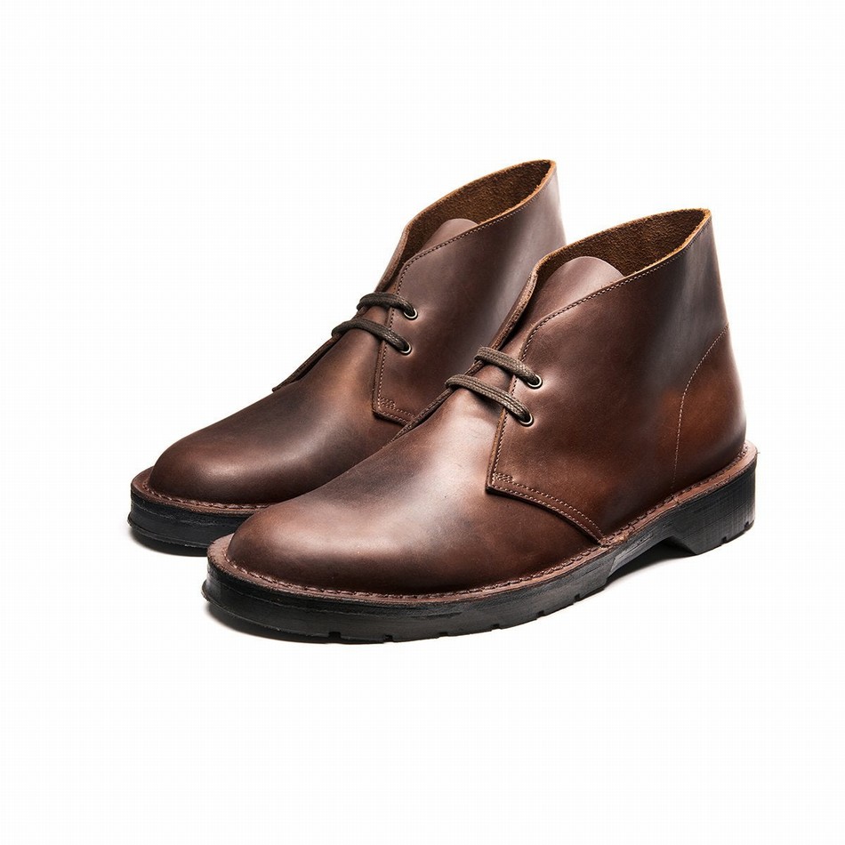 Solovair Gaucho Crazy Horse Uomo Stivali Chukka Marroni | 103-339-060