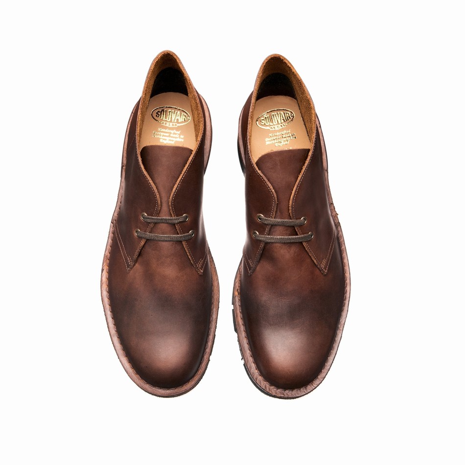 Solovair Gaucho Crazy Horse Uomo Stivali Chukka Marroni | 103-339-060