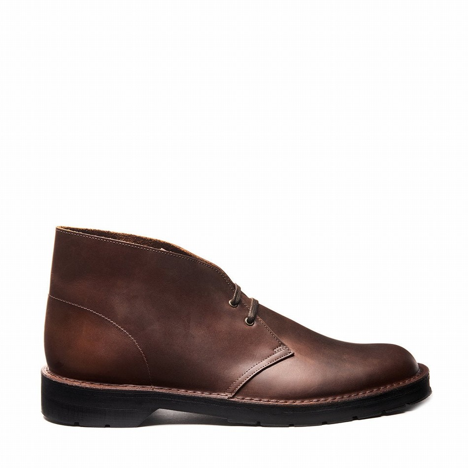 Solovair Gaucho Crazy Horse Uomo Stivali Chukka Marroni | 103-339-060