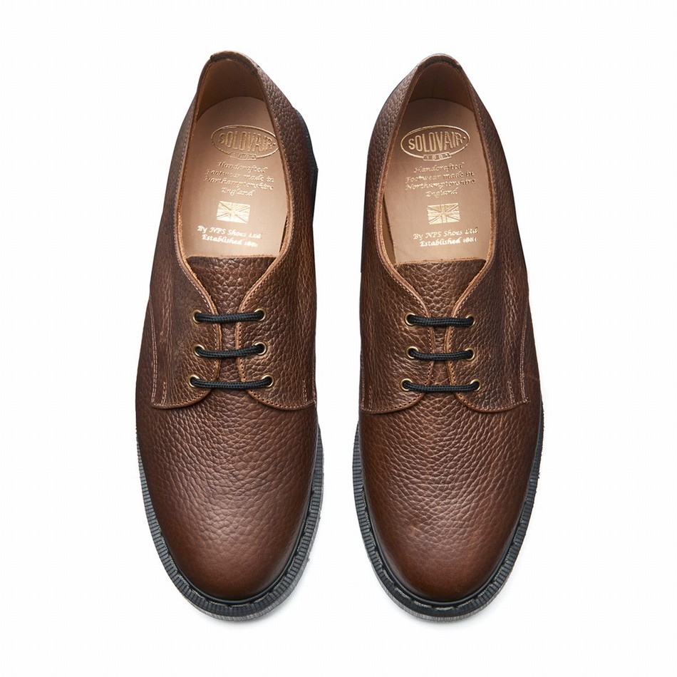 Solovair Grain Uomo Scarpe Gibson Marroni | S3-995-CH-SoftG-G-030