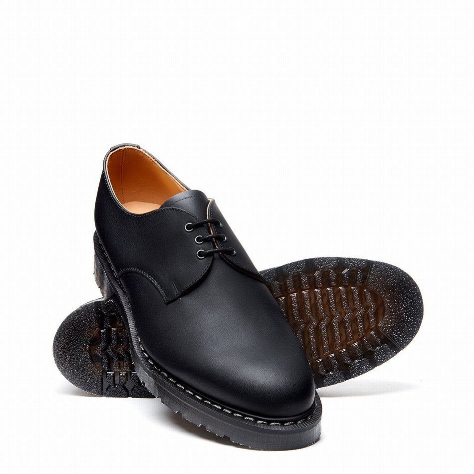 Solovair Greasy Donna Scarpe Gibson Nere | S3-995-BG-G-030