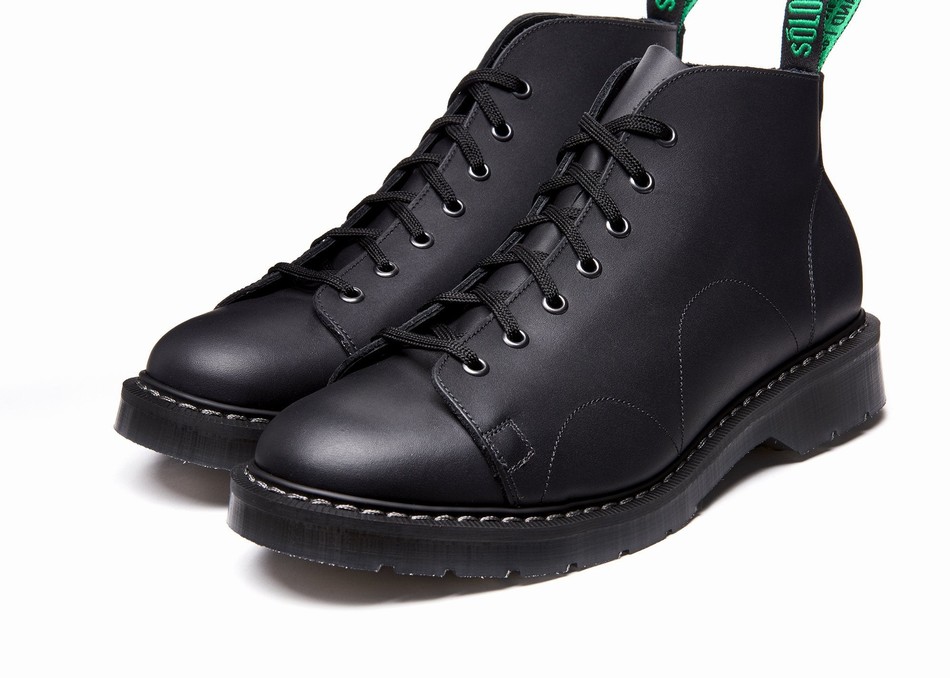 Solovair Greasy Donna Stivali Da Scimmia Nere | S7-116-BG-G-030
