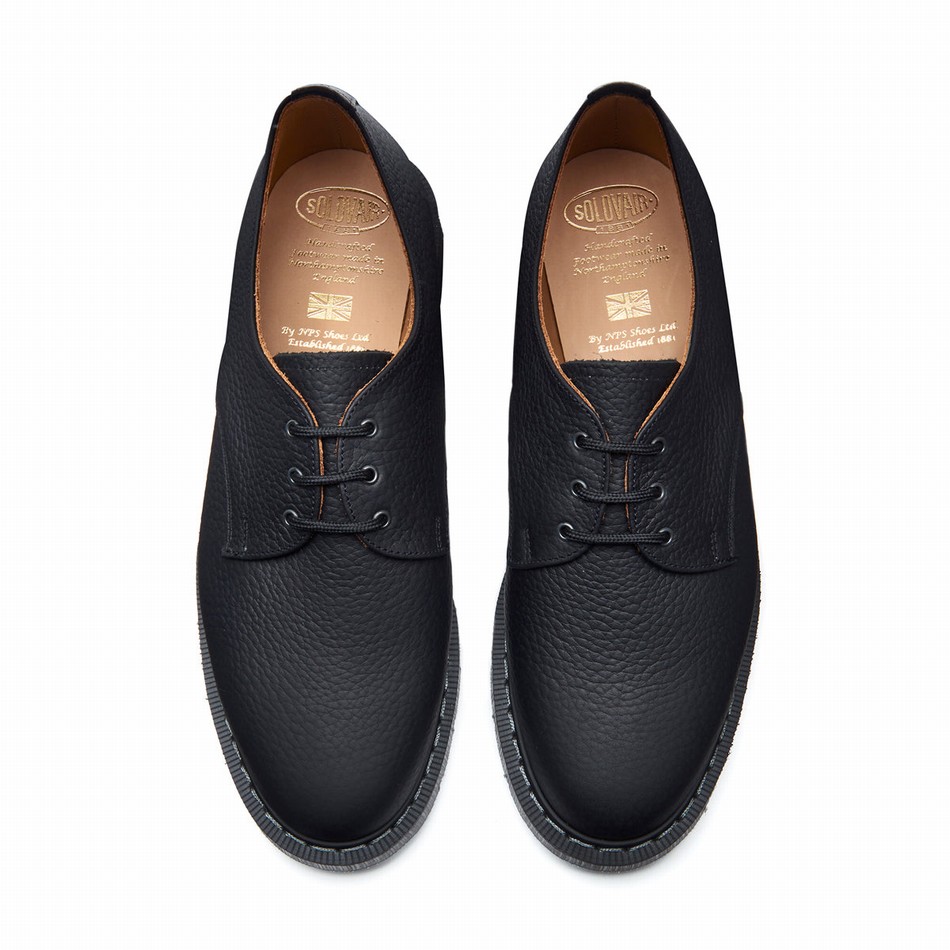 Solovair Greasy Grain Uomo Scarpe Gibson Nere | S3-995-BG-SoftG-G-030