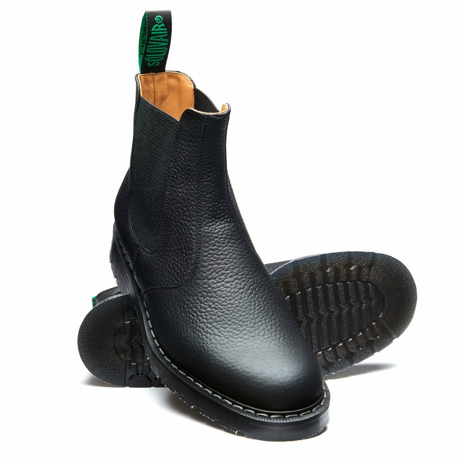 Solovair Greasy Grain Uomo Stivali Dealer Nere | S0-900-BG-SoftG-G-030