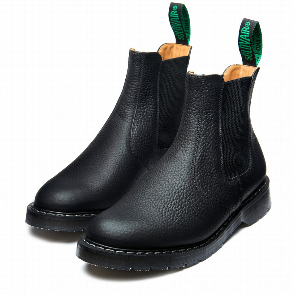 Solovair Greasy Grain Uomo Stivali Dealer Nere | S0-900-BG-SoftG-G-030