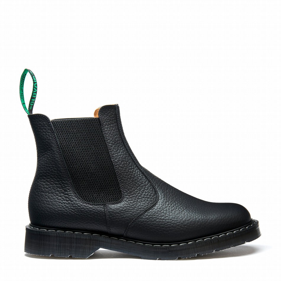 Solovair Greasy Grain Uomo Stivali Dealer Nere | S0-900-BG-SoftG-G-030