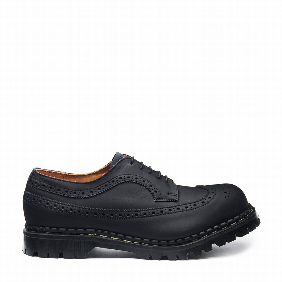 Solovair Greasy Steel Toe American Uomo Scarpe Brogue Nere | GF5-1812-BG-035