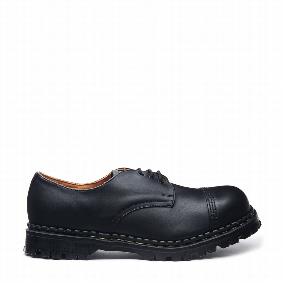 Solovair Greasy Steel Toe Capped Donna Scarpe Gibson Nere | GF3-1370-BG-030