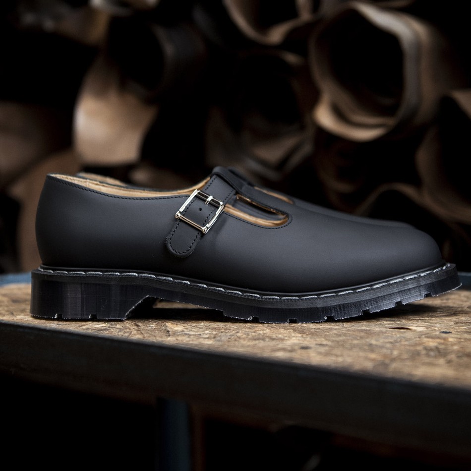 Solovair Greasy Uomo Scarpe Mary Jane Nere | S0-393-BG-G-030